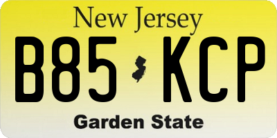 NJ license plate B85KCP