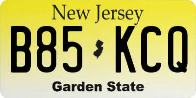 NJ license plate B85KCQ