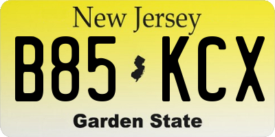 NJ license plate B85KCX