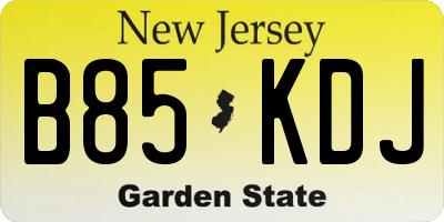 NJ license plate B85KDJ