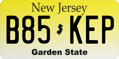 NJ license plate B85KEP