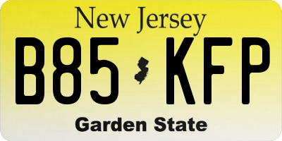 NJ license plate B85KFP