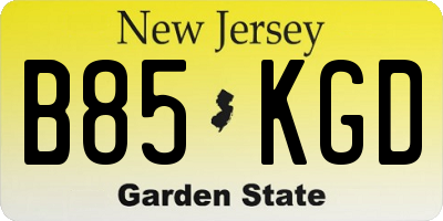 NJ license plate B85KGD