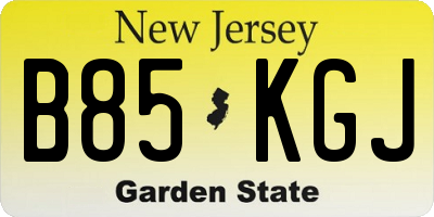 NJ license plate B85KGJ