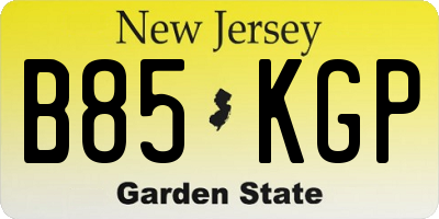 NJ license plate B85KGP