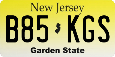 NJ license plate B85KGS