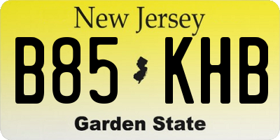 NJ license plate B85KHB