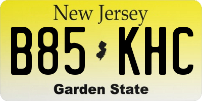 NJ license plate B85KHC