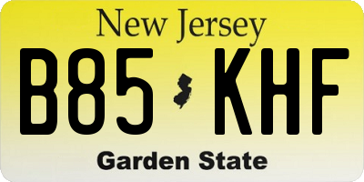 NJ license plate B85KHF