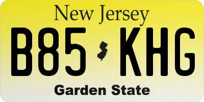 NJ license plate B85KHG