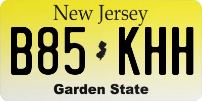 NJ license plate B85KHH