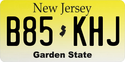 NJ license plate B85KHJ