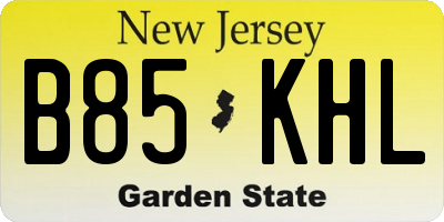 NJ license plate B85KHL