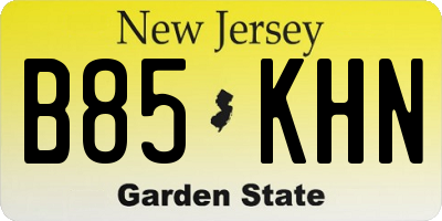 NJ license plate B85KHN