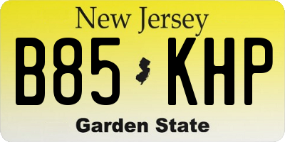 NJ license plate B85KHP