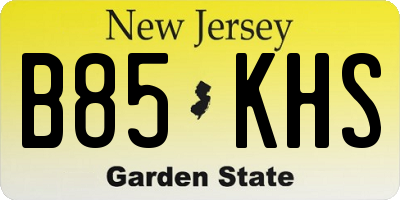 NJ license plate B85KHS