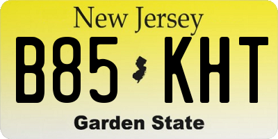 NJ license plate B85KHT