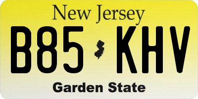NJ license plate B85KHV