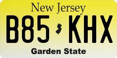 NJ license plate B85KHX
