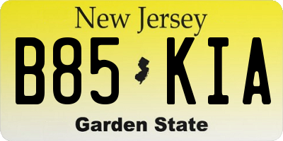 NJ license plate B85KIA
