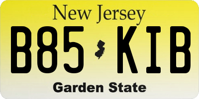 NJ license plate B85KIB