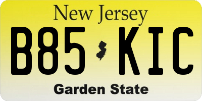 NJ license plate B85KIC