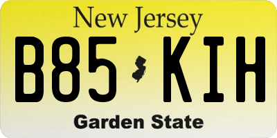 NJ license plate B85KIH