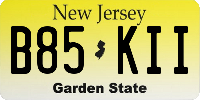 NJ license plate B85KII