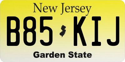 NJ license plate B85KIJ