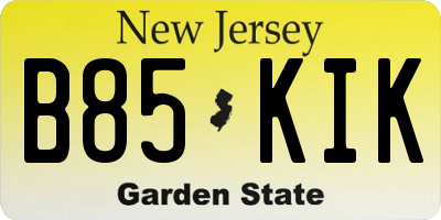 NJ license plate B85KIK