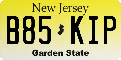 NJ license plate B85KIP