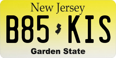 NJ license plate B85KIS