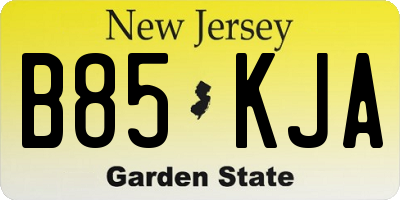 NJ license plate B85KJA