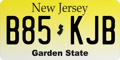 NJ license plate B85KJB