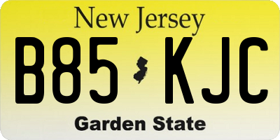 NJ license plate B85KJC