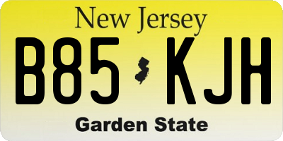 NJ license plate B85KJH