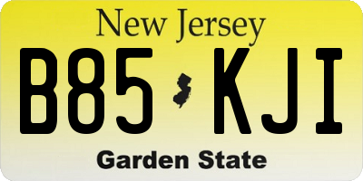 NJ license plate B85KJI