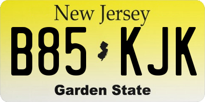 NJ license plate B85KJK