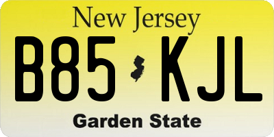 NJ license plate B85KJL
