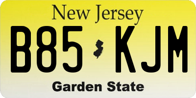 NJ license plate B85KJM