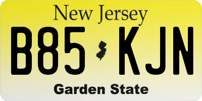 NJ license plate B85KJN