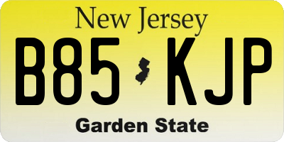 NJ license plate B85KJP