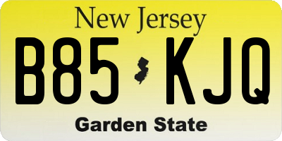 NJ license plate B85KJQ