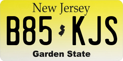 NJ license plate B85KJS