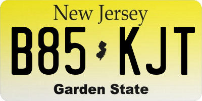 NJ license plate B85KJT