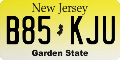 NJ license plate B85KJU