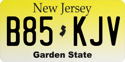 NJ license plate B85KJV