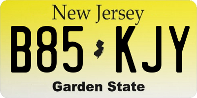NJ license plate B85KJY