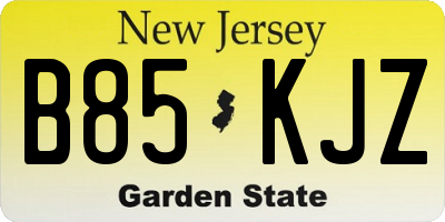 NJ license plate B85KJZ