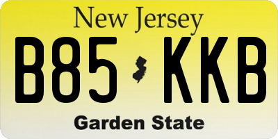 NJ license plate B85KKB